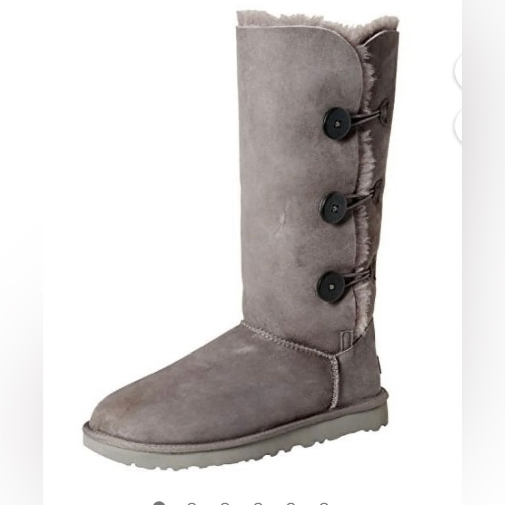 UGG Bailey Suede Button Triplet II Water-repellent Tall Boot